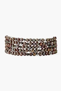 Chan Luu Bracelets^Taupe Pearl And Crystal Naked Wrap Bracelet