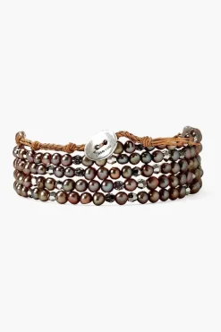Chan Luu Bracelets^Taupe Pearl And Crystal Naked Wrap Bracelet