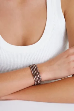 Chan Luu Bracelets^Taupe Pearl And Crystal Naked Wrap Bracelet