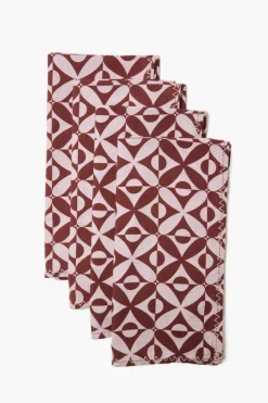 Chan Luu Napkins^Tawny Port Mod Tile Print Napkin Set