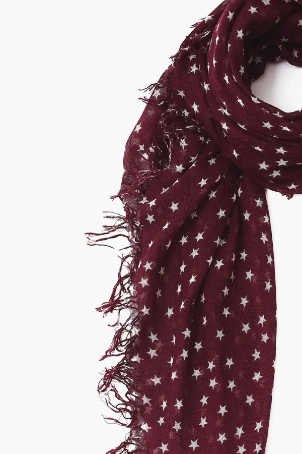 Chan Luu Scarves^Tawny Port Star Cashmere And Silk Scarf