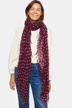 Chan Luu Scarves^Tawny Port Star Cashmere And Silk Scarf