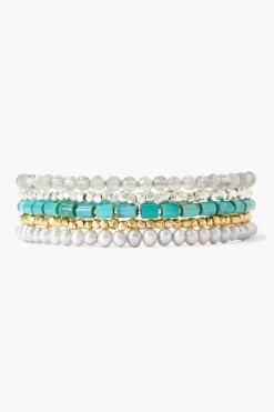 Chan Luu Bracelets^Turquoise And Metallic Mix Wrap Bracelet