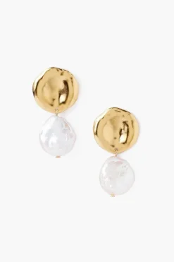 Chan Luu Earrings^Two Tiered White Keshi Pearl Earrings