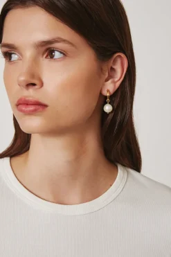 Chan Luu Earrings^White Baroque Pearl Hoop Earrings