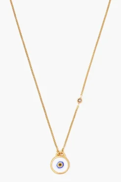 Chan Luu Necklaces^White Evil Eye Necklace With Champagne Diamond