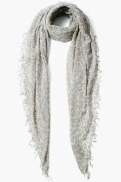 Chan Luu Scarves^White Leopard Print Cashmere And Silk Scarf