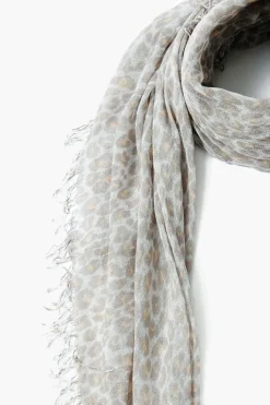 Chan Luu Scarves^White Leopard Print Cashmere And Silk Scarf