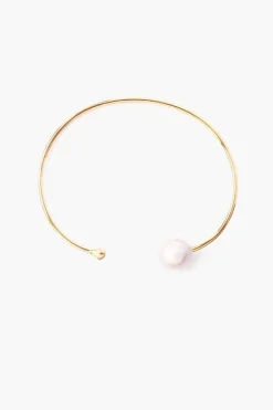 Chan Luu Bracelets^White Pearl And Gold Diamond Cuff