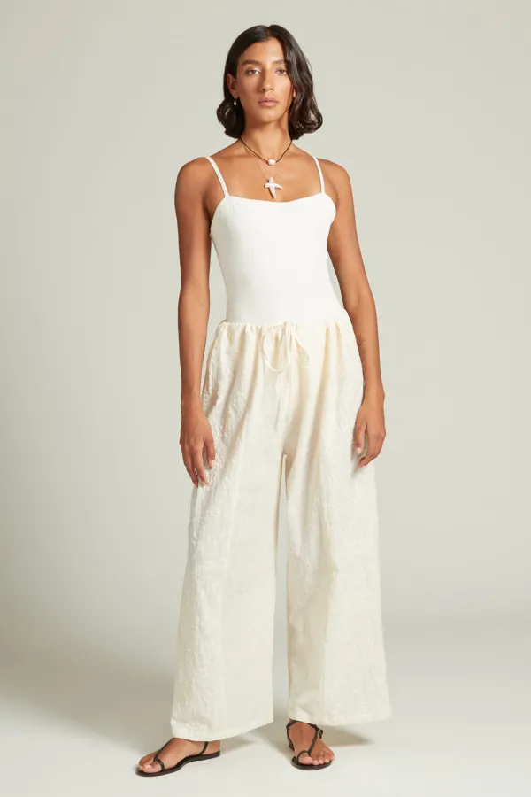 Chan Luu Bottoms^Wisteria Embroidered Pant Natural
