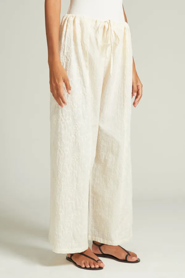 Chan Luu Bottoms^Wisteria Embroidered Pant Natural