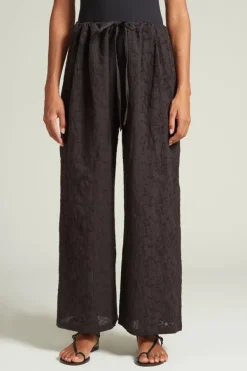 Chan Luu Bottoms^Wisteria Embroidered Pant Caviar