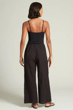 Chan Luu Bottoms^Wisteria Embroidered Pant Caviar